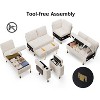 Dyonery 110" Modular Sectional Sleeper Sofa: L-Shaped, 7-Seat Chenille, Pull-Out Bed, USB Ports, Cup Holders, Storage Chaise, Tool-Free Setup - 3 of 4