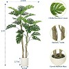 5FT Artificial Monstera Deliciosa Plant - Lifelike Fake Tropical Palm Tree, Real Touch Potted Foliage for Home Office, Housewarming Gift - 2 of 4