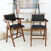 Vynxaria Black Dining Chairs - Mid-Century Modern Counter Seating with Elegant Design - 3 of 4