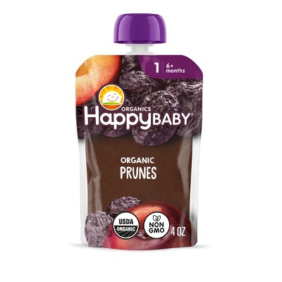 HappyBaby Organics Stage 1 Clearly Crafted Prunes Baby Food Pouch - 3.5oz