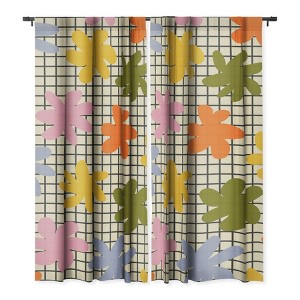 Alisa Galitsyna Playful Flowers Set of 2 Panel Blackout Window Curtain - Deny Designs - 1 of 4