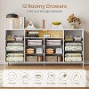 12-Drawer Fabric Dresser, 63 inch Extra-Long TV Stand Media Console with LED Lights, Sturdy Metal Frame Storage Organizer for Bedroom Living Room - 3 of 4