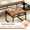 Tangkula Set Of 6 Outdoor Sectional Sofa Set Metal Conversation Set w/Cushions & Bungee Rope Seat Patio Acacia Wood Chair & Coffee Table Set - 4 of 4