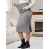 INSPIRE CHIC Women's Maternity High Waist Casual Side Split Stretchy Elastic Bodycon Sweater Skirt - 2 of 4