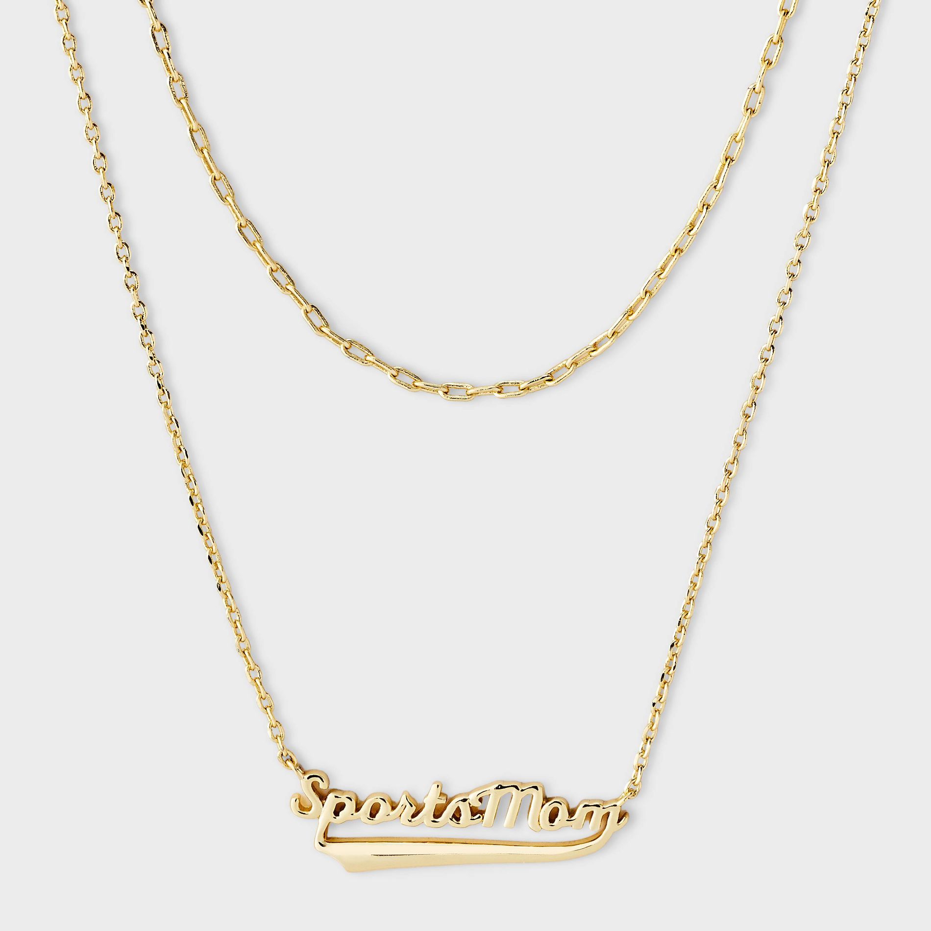 14k Gold Dipped "Sports Mom" Multi-Strand Necklace - A New Day™ Gold