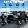 12V Kids Ride On Police Car with Remote Control, Electric Pickup Truck for Toddlers, 3 Speeds, Spring Suspension, LED Lights - 2 of 4