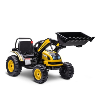 Yellow 6-Volt Battery Powered Ride-On Tractor with Realistic Sound