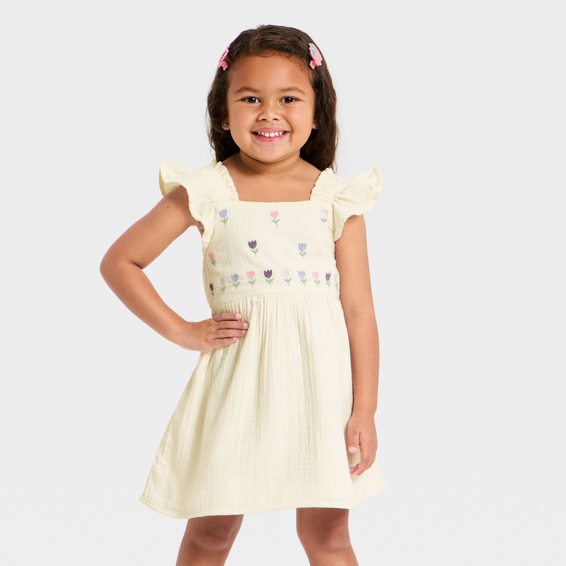 Toddler Girls' Tulip Embroidered Woven Gauze Dress - Cat & Jack™
