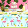 Juvale 3-Pack Flamingo Tablecloth for Pineapple Birthday Decorations, Tropical Hawaiian and Flamingo Party Supplies, 54x108 In - 2 of 4