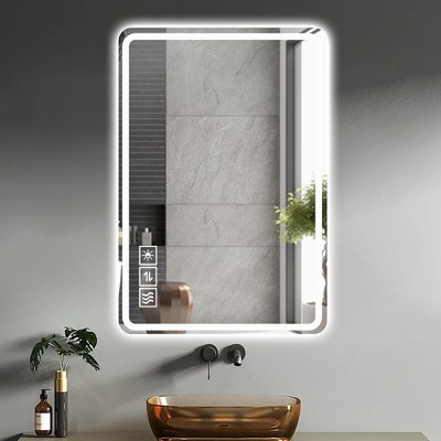 Mirror for Bathroom, Vanity Mirror for Bathroom, Wall Mounted Anti-Fog Frameless Make Up Mirror