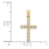 Black Bow Jewelry 14k Yellow or White Gold 1/10 Ctw Diamond Small Cross Pendant, 10x20mm - 4 of 4