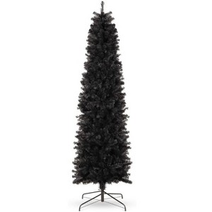 Christmas Tree, Pink Artificial Pencil Christmas Tree with Sturdy Metal Stand & Realistic Branch Tips, Slim Skinny Xmas Holiday Decoration - 1 of 1