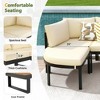 6-Piece Outdoor Patio Sectional Sofa Set with WPC Coffee Table, Side Table, Water-Resistant Cushions,outdoor Conversation Set -Beige - 4 of 4