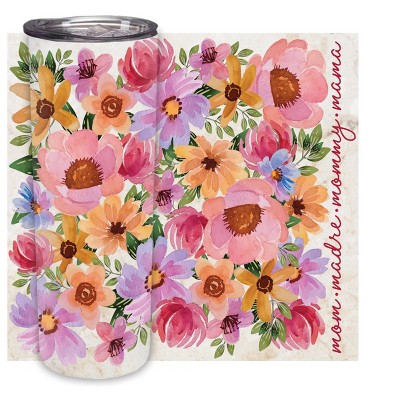 Elanze Designs Mom Madre Mommy Mama Pink Floral 20 ounce Stainless Steel Travel Tumbler