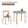 Costway 5-Piece Kids Wooden Curved Back Activity Table & Chair Set w/Toy Bricks - 3 of 4