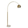 Long Arm Gold Brass Adjustable Floor Lamp with Round White Marble Base - 4 of 4