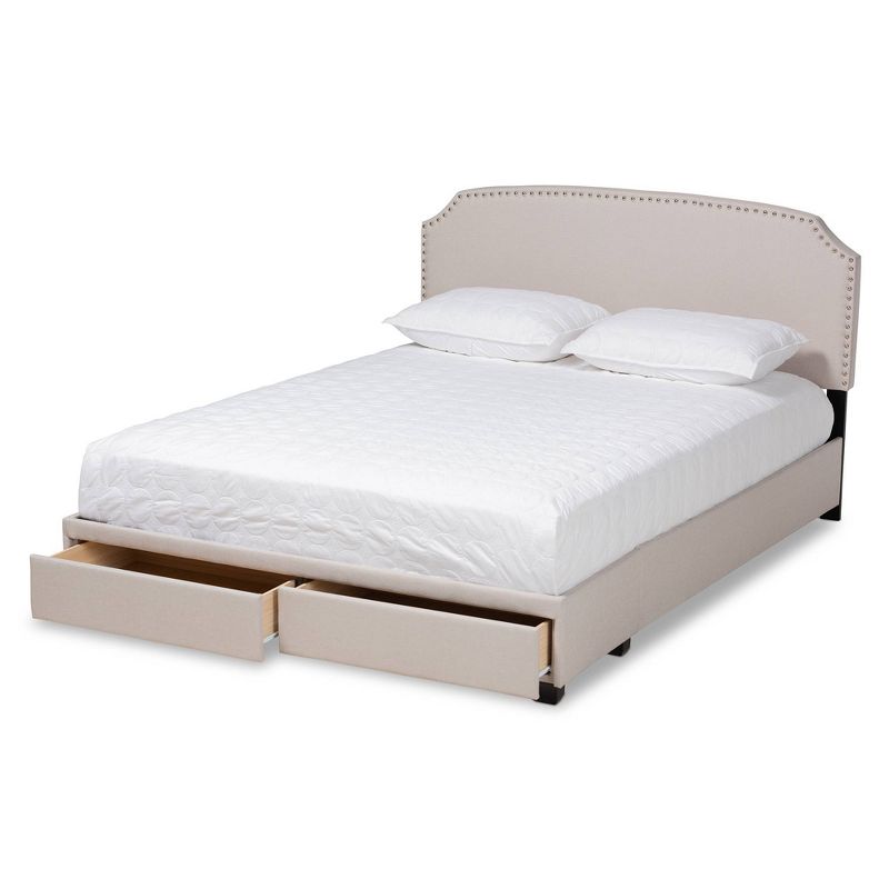 2 Larese Fabric Upholstered Drawer Platform Storage Bed - Baxton Studio, 3 of 14