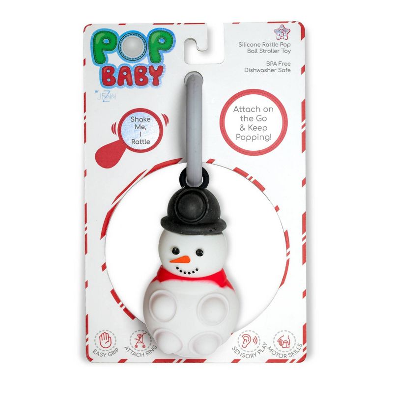 Pop Baby by JennZ Snowman 3D Pop Ball Rattle Stroller Toy, 2 of 6