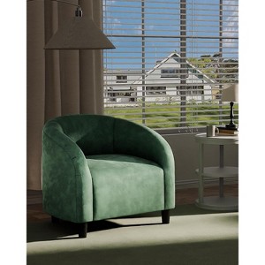 Accent Chair Club Chair Cozy Armrest Upholstered Barrel Chair with Solid Legs for Living Room Bedroom Study Waiting Room - 1 of 4