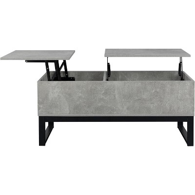 Rustic Lift Top Coffee Table for Living Room with Hidden Storage, Adjustable Surface for Work & Dining, Square Coffee Table for Small Apartments