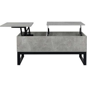 Rustic Lift Top Coffee Table for Living Room with Hidden Storage, Adjustable Surface for Work & Dining, Square Coffee Table for Small Apartments - 1 of 4