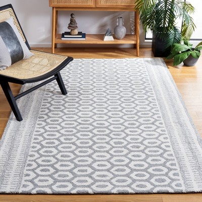 Capri Ivory and Grey Hand-Tufted Wool Area Rug