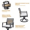 Modern Classic Outdoor Patio Cast Aluminum 2PCs Dining Swivel Rockers with Textured Ember Black Finish - 4 of 4