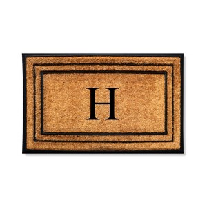 A1HC Natural Coir & Rubber Monogrammed 30"X60" Door Mat, Heavy Duty, Non-Slip Outdoor Entry Doormats - 1 of 4