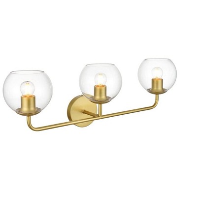 Elegant Lighting Genesis 3 light Brass and Clear Bath Sconce