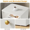 Heynemo White Nightstand with Storage Shelf and Door, Faux Two-drawer Design Side Table , Modern Night Stand for Bedroom Dorm, Wood End Table - 4 of 4