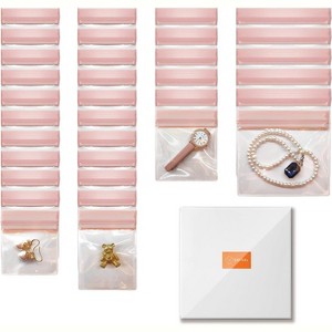 30-Pack EVA Anti-Tarnish Jewelry Bags, Clear Soft Plastic Pouches for Rings, Chains & Earrings, Mixed Sizes - 1 of 4