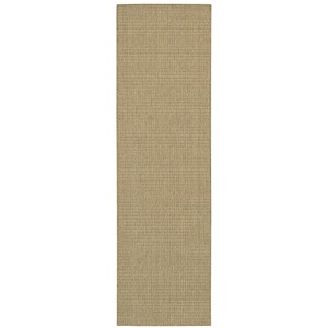 Captiv8e Designs Kokomo Textured Basket Weave Solid Light Brown Indoor/Outdoor Rug - 1 of 4