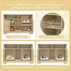 PexFix 47" Farmhouse Double Hidden Litter Box Enclosure for 2 Cats Cat Washroom with Odor Control Solid Wood End Table for Living Room Brown - 4 of 4