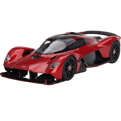 Aston Martin Valkyrie Hyper Red Metallic and Carbon 1/18 Model Car by Top Speed