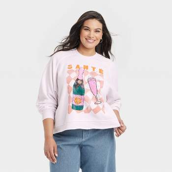 Women's Sante Champagne Graphic Sweatshirt - Pink