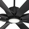 60" Possini Euro Design Defender Modern Indoor Outdoor Ceiling Fan with Dimmable LED Light Remote Control Matte Black Damp Rated for Patio Exterior - 3 of 4