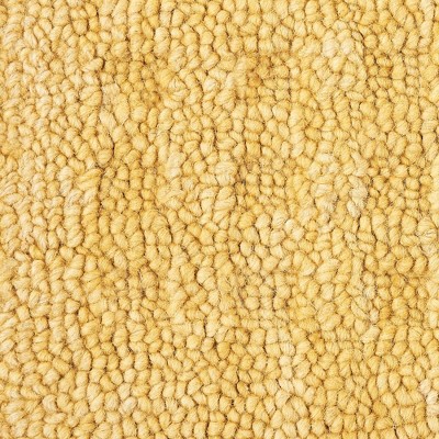Handmade Gold Rectangular Wool Area Rug 45" x 7"