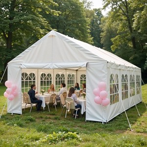 Outdoor Gazebo, Large Event Shelter with 6 Removable Sidewalls Windows, for Parties, Camping, Events, Beach BBQ and Garden - 1 of 4