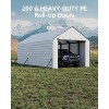 Heavy Duty Metal Carport, Front And Back Door Panels with Zippers Tarp, Patio Outdoor Workshop - 2 of 4