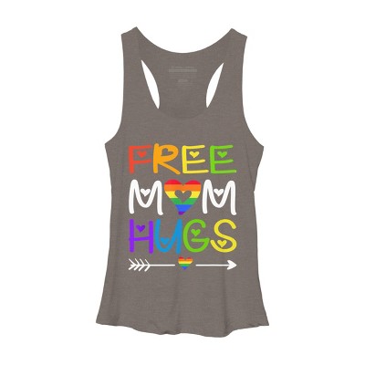 Adult Design By Humans Rainbow Free Mom Hugs Pride Arrow By Avocato Racerback Tank Top