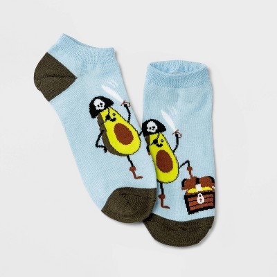 Women's Pirate Avocado Low Cut Socks - Xhilaration™ Light Blue 4-10