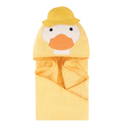 Little Treasure Baby Unisex Cotton Animal Face Hooded Towel, Duck, One Size