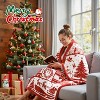 Lomsoe Christmas Throw Blanket, Soft Flannel Holiday Blanket with Christmas Tree Snowman Candle Prints, Winter Throw Blanket. - 3 of 4