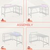 Bestier 58" Gaming Desk with LED Lights L Shaped Desk with Power Outlet & Monitor Stand Corner Computer Desk - 4 of 4