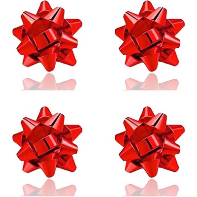 2 Pairs Christmas Bow Earrings for Women | Red & Green Festive Stud Set
