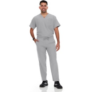 Hey Collection Mens Scrubs Set- V-Neck Scrub Top and Six Pocket Tapered Pant - 1 of 4