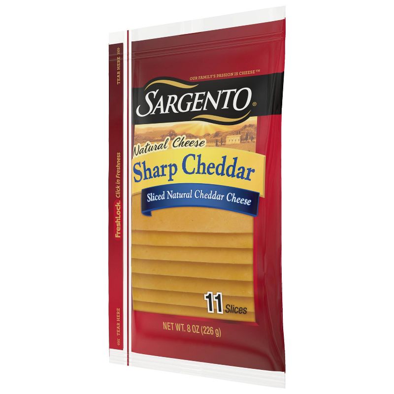 Sargento Natural Sharp Cheddar Sliced Cheese - 8oz/11 slices, 6 of 10