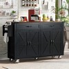 Rolling Kitchen Island Cabinet with Outlet,2 Drawers & 4 Doors, Mobile Storage Cart with Wheels for Kitchen or Dining Room – The Pop Home - 2 of 4