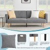 Futon Linen Sofa Bed, Foldable Convertible Couch for Small Spaces, Modern Sleeper Sofa for Living Room, Bedroom, Dorm - 2 of 4