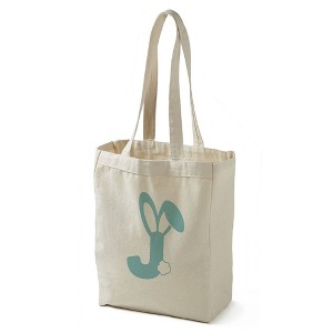 Bunny Monogram Canvas Tote Bags, Blue - 1 of 2